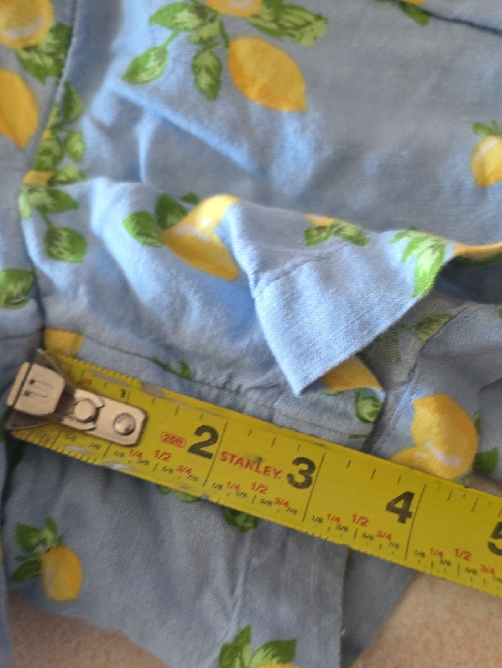 LOFT Light Blue Lemon-Print Linen Blend Shorts Sz S - Picture 7 of 9